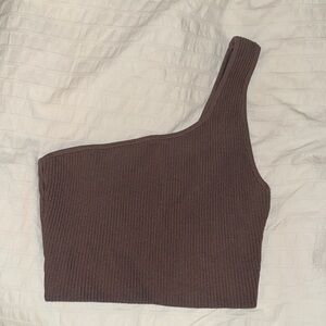 Aritzia Babaton Sculpt Knit One-Shoulder Cropped Tank